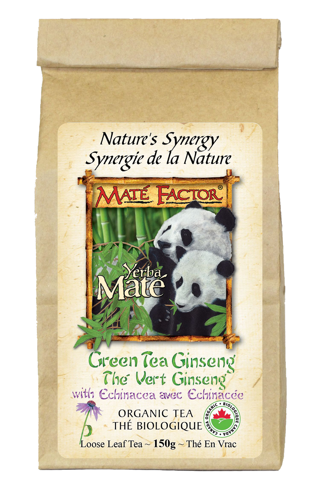 Green Tea Ginseng Yerba Maté 150g Loose Leaf - Organic