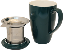 Load image into Gallery viewer, Dark Green Porcelain Mug &amp; Infuser