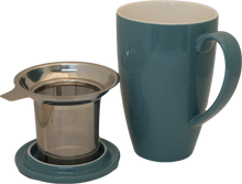 Load image into Gallery viewer, Turquoise Porcelain Mug &amp; Infuser