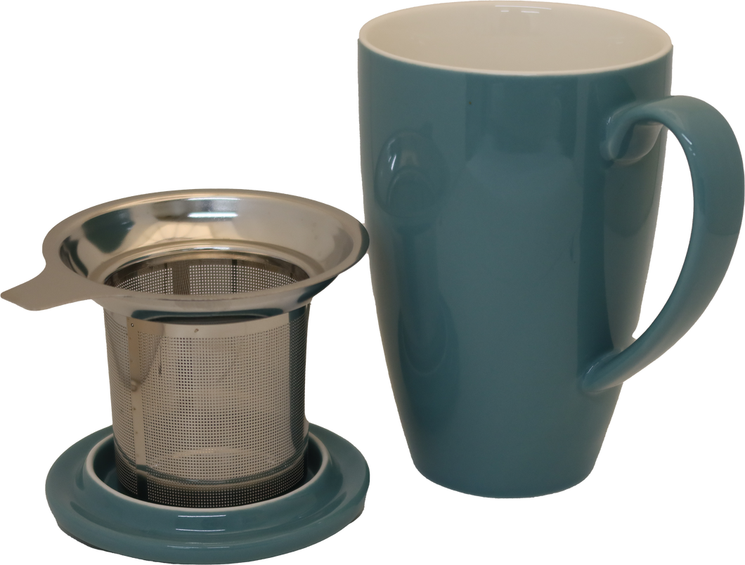 Turquoise Porcelain Mug & Infuser