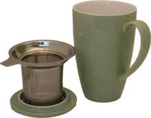 Load image into Gallery viewer, Light Green Porcelain Mug &amp; Infuser