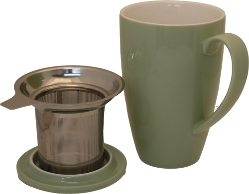 Light Green Porcelain Mug & Infuser