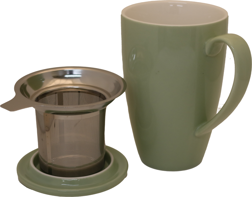 Light Green Porcelain Mug & Infuser