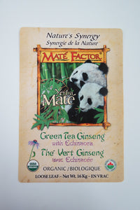 Green Tea Ginseng Yerba Maté 16 kg Loose Leaf - Organic
